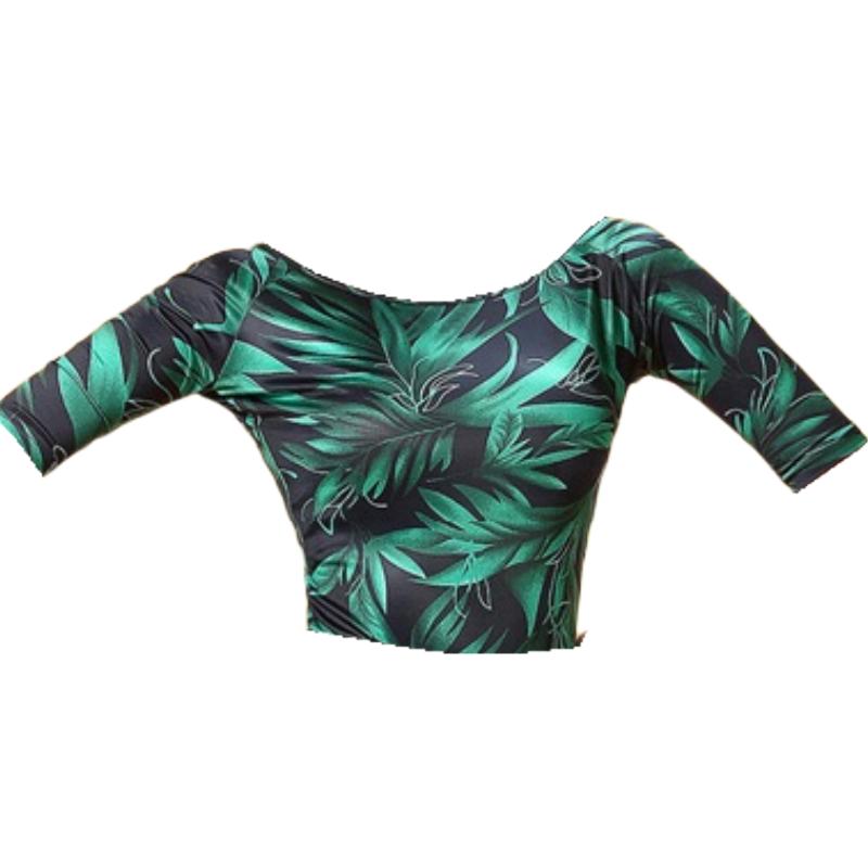 国标舞上衣中袖服装舞蹈服成人跳舞拉丁舞舞衣摩登交谊舞练功服