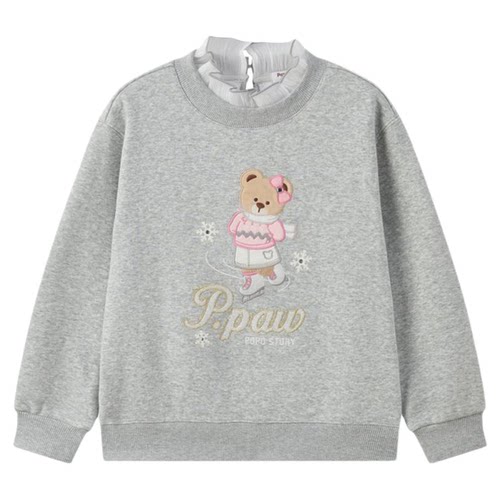 【索罗娜】PawinPaw卡通小熊童装25年冬新款女童女宝圆领卫衣加绒