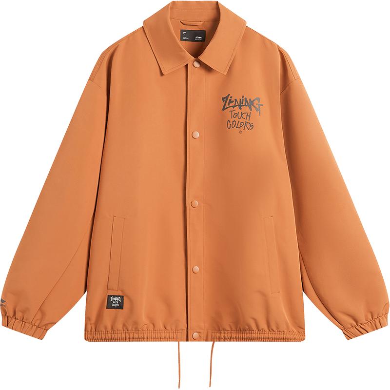 李宁情侣美式教练夹克休闲翻领