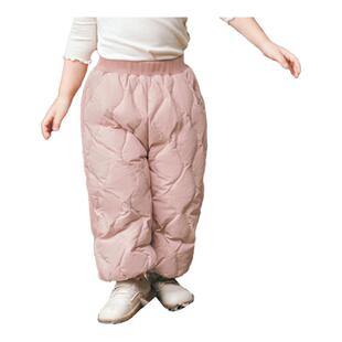 嫚熙白鹅绒羽绒裤小中童男女宝宝三防加厚外穿裤子新款婴儿防寒裤