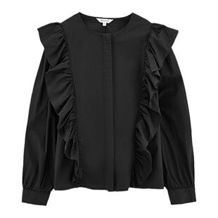 女028HSZ30 MOUSSY 衬衫 日系甜美荷叶边纯棉长袖 0431 早春新品