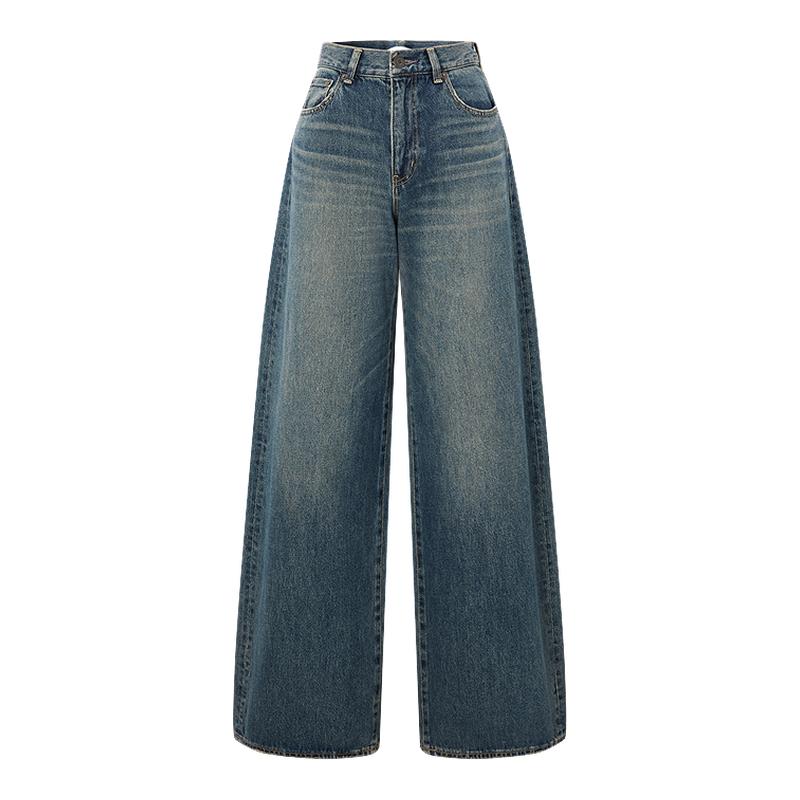 纯棉自然腰MOUSSY复古单宁慵懒风