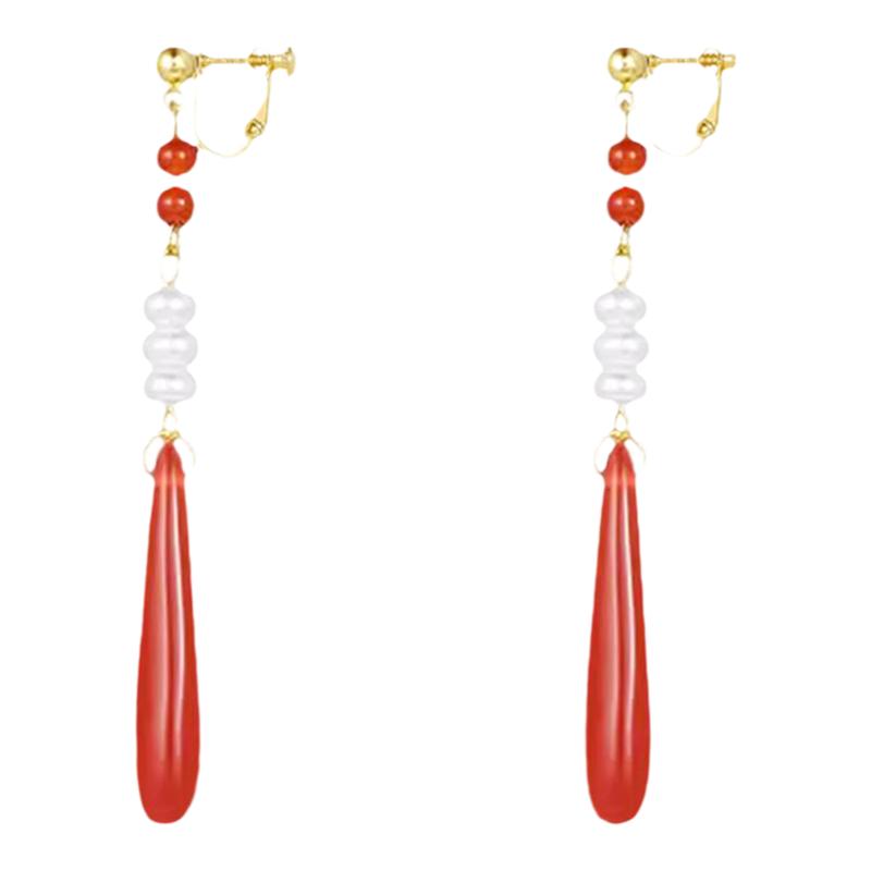 中国风水滴螺旋耳夹女