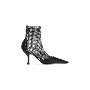 CAOVILLA RENE GALAXIA系列黑色水钻细高跟凉鞋 年终折扣