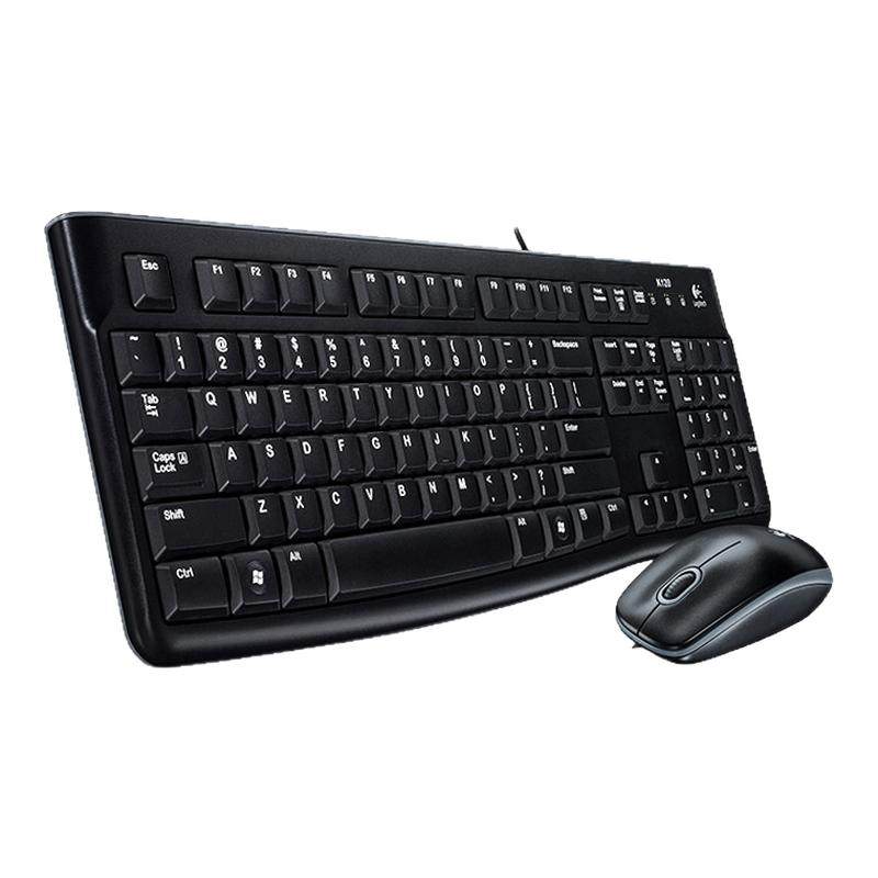 罗技有线键盘鼠标套装办公家用笔记本电脑通用键鼠套件MK121P女