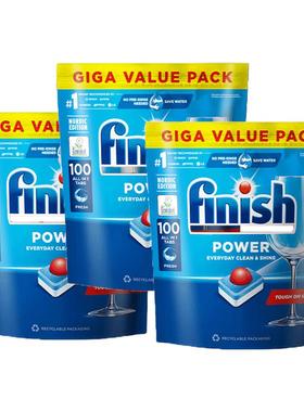 finish洗碗块三效合一大包装洗碗机专用洗涤剂洗碗凝珠亮碟去污渍