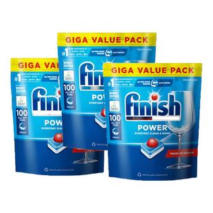 finish洗碗块三效合一大包装 洗碗机专用洗涤剂洗碗凝珠亮碟去污渍