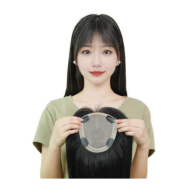 美禾 双递针手织头顶补发片 真发假发女无痕假发片增发量蓬松发片