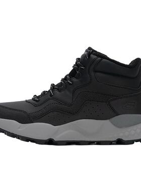 斯凯奇加绒男鞋秋冬新款高帮运动鞋正品黑色二棉鞋加厚保暖休闲鞋