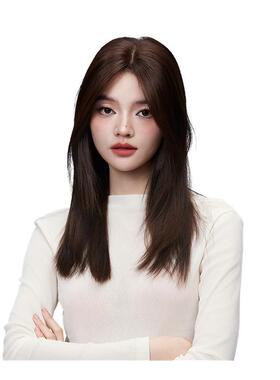 瑞贝卡假发女头顶补发块自然蓬松无痕遮白发全真发全手织补发片女