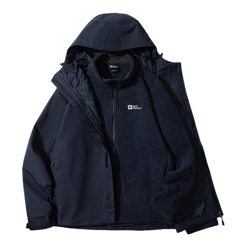 JackWolfskin狼爪秋冬新款JOYFUL男款抓绒三合一冲锋衣A65466