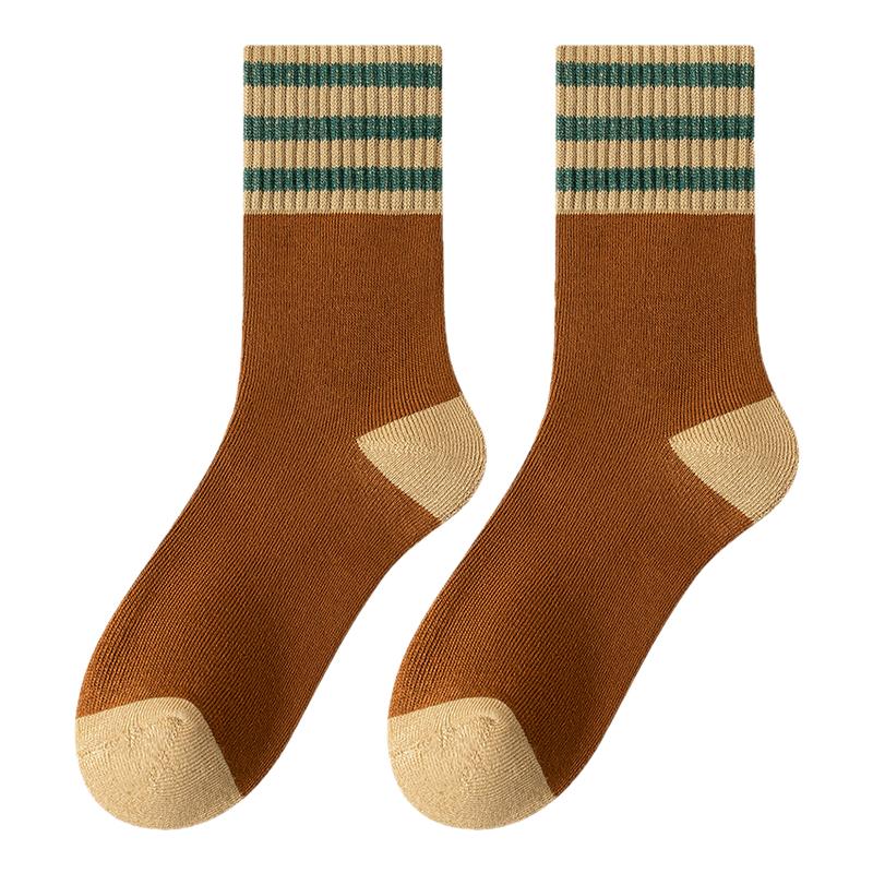 5双-猫人加厚加绒中筒毛圈袜