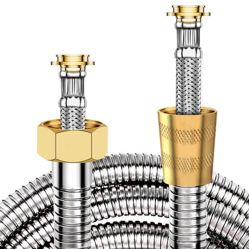 304不锈钢花洒软管淋浴喷头通用连接管精铜接头加密热水器水管子