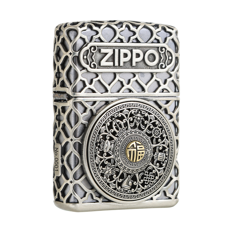 Zippo八宝罗盘防风煤油打火机