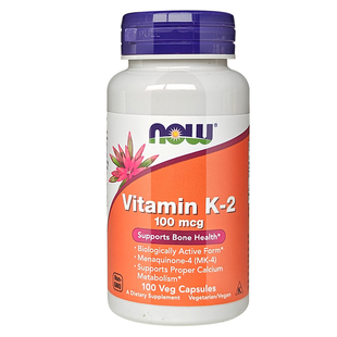 now 进口 foods诺奥k2维生素K2mk4成人胶囊100粒维他命vk2美国原装