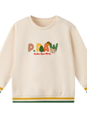 PawinPaw卡通小熊童装25年秋季新款男女宝宝宽松圆领卫衣全棉百搭