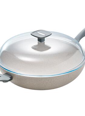 Moneta意大利进口Mammola stone系列麦饭石不粘锅炒锅家用平底锅