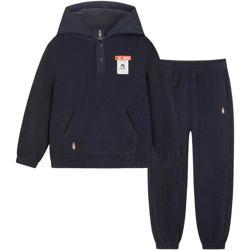 暇步士童装男童套装中大童卫衣25秋冬新品儿童卫裤摇粒绒运动套装