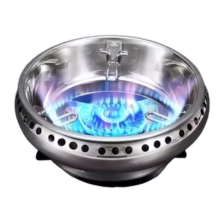 煤气炉天然气燃气灶支架通用不锈钢特厚双层聚火节能煤气灶防风罩