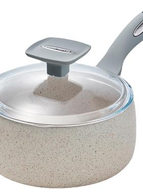 Moneta意大利进口麦饭石奶锅不粘锅家用婴儿宝宝辅食锅煎煮蒸汤锅