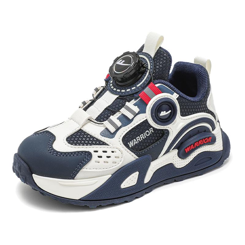 回力童鞋儿童运动鞋皮面防水2025新款大童男孩老爹鞋纽扣男童鞋子