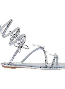 【新年折扣】RENE CAOVILLA BUTTERFLOWER系列水钻女士平底凉鞋