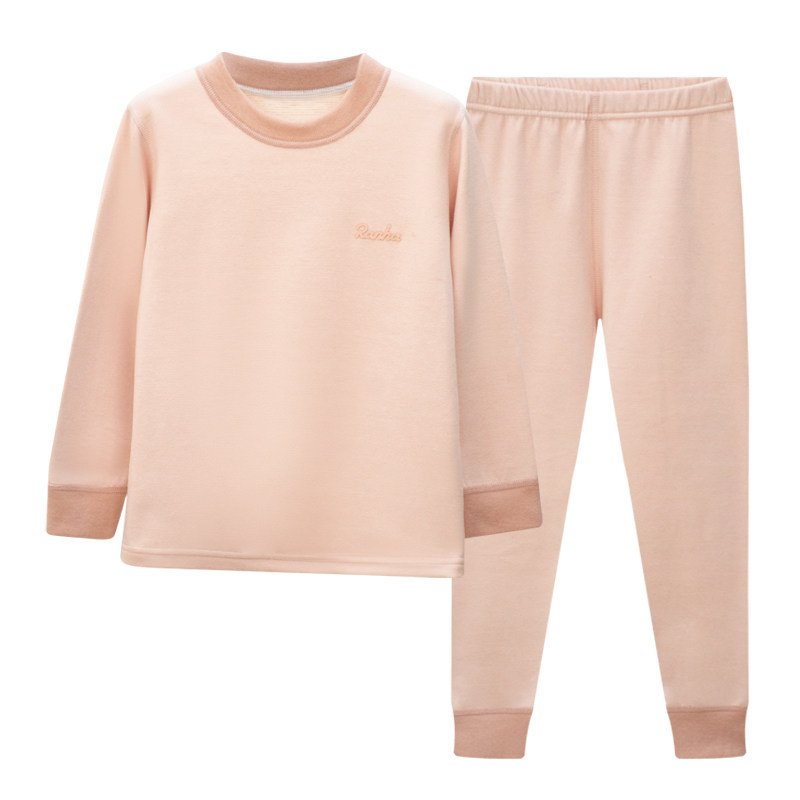 红豆儿童保暖内衣男童女童加厚秋衣秋裤宝宝抑菌羊毛蚕丝睡衣套装