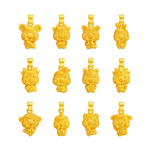 周大生黄金吊坠神话十二生肖马年挂坠项链送女友老婆情人节礼物