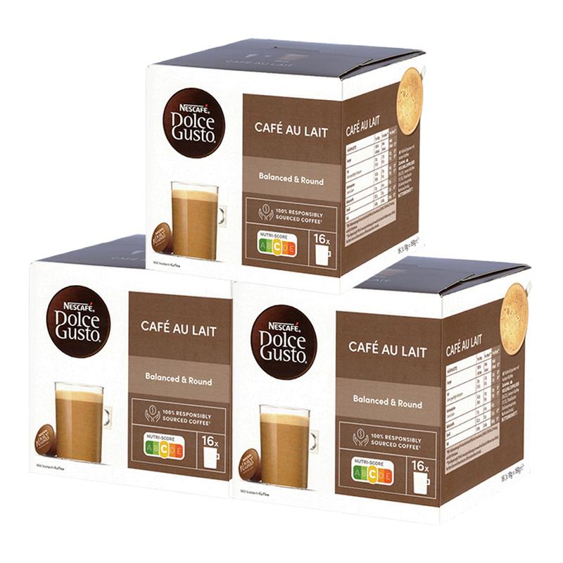 雀巢多趣酷思胶囊饮品Dolce Gusto法式欧蕾Cafe Au Lait 3盒套装
