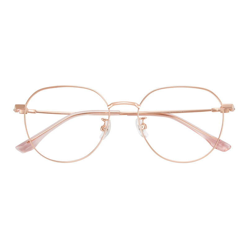 蔡司眼镜女圆框超轻金属细框玫瑰金近视镜架可配度数防蓝光显脸瘦,ZIPPO/瑞士军刀/眼镜,定制成品光学镜,淘宝优惠券,粉丝福利购,淘宝优惠卷