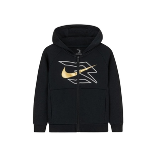 Nike 3brand儿童装男童卫衣开衫2025新款大童运动外套上衣长袖棉