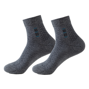 棉袜纯色商务 男士 浪莎袜子男款 春秋纯棉吸汗透气中筒长袜全棉四季