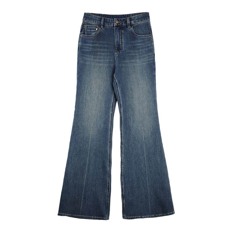 ELLE法式复古通勤牛仔裤女2025冬季新款高腰显瘦小个子微喇裤子,女装/女士精品,牛仔裤,淘宝优惠券,粉丝福利购,淘宝优惠卷