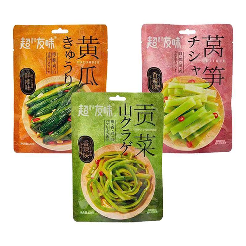 2袋装 超友味贡菜莴笋黄瓜独立小包装魔芋素虾滑豆卷金针菇海带