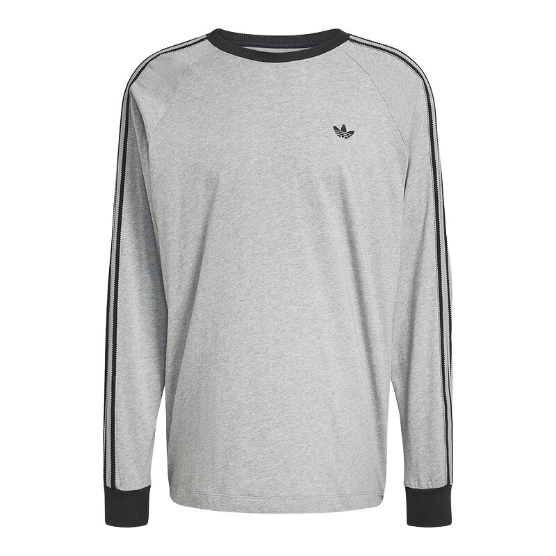 adidas阿迪达斯三叶草休闲棉质运动长袖春男复古圆领T恤 KV4703