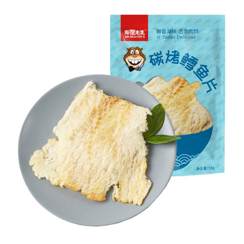 海狸先生香烤鳕鱼片烤鱼片香烤蜜汁鱼干海味追剧零食小吃休闲食品