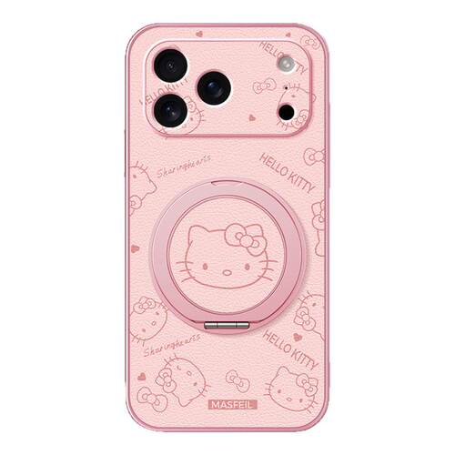 粉色kitty旋转支架适用iphone17手机壳16pro苹果15promax全包14防摔13保护套12新款11外壳x红色8plus可爱xs