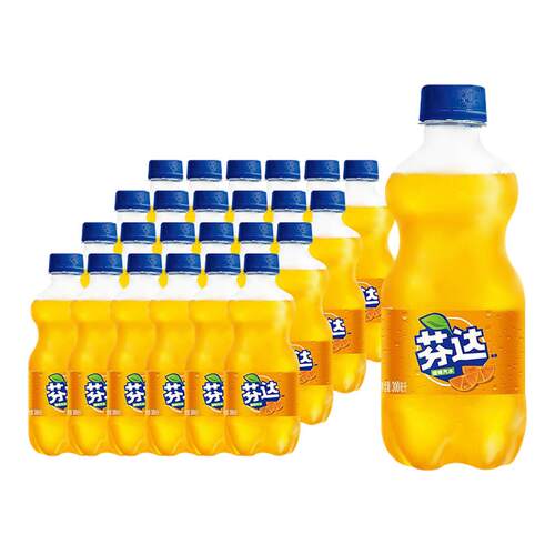 可口可乐芬达300ml*24瓶整箱批发迷你便携小瓶碳酸果味饮料汽水