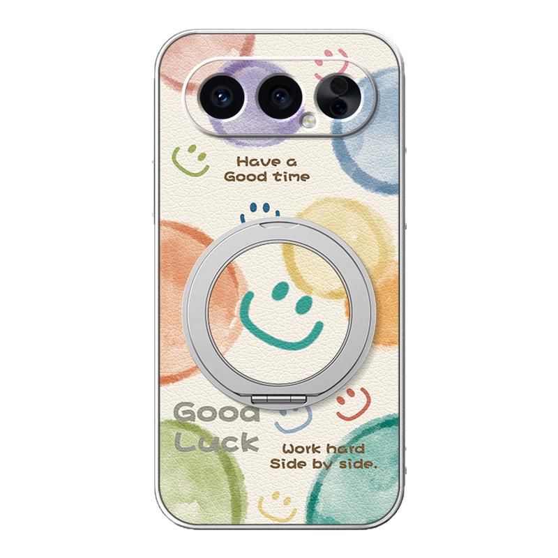 适用荣耀500pro手机壳华为400/300ultra/200/100pro新款90gt磁吸支架80/70/60se/power小羊皮女卡通可爱笑脸