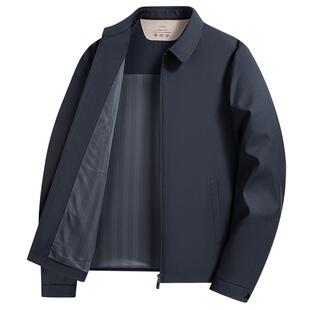 罗蒙男士翻领短款行政夹克衫2026春季新款商务干部装职业百搭外套
