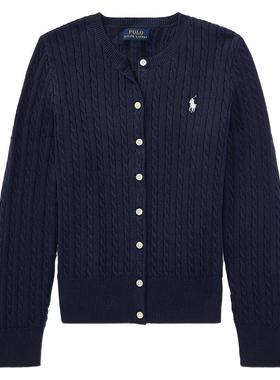 美国正品Ralph Lauren拉夫劳伦女大童RL绞花针织开衫外套小马标