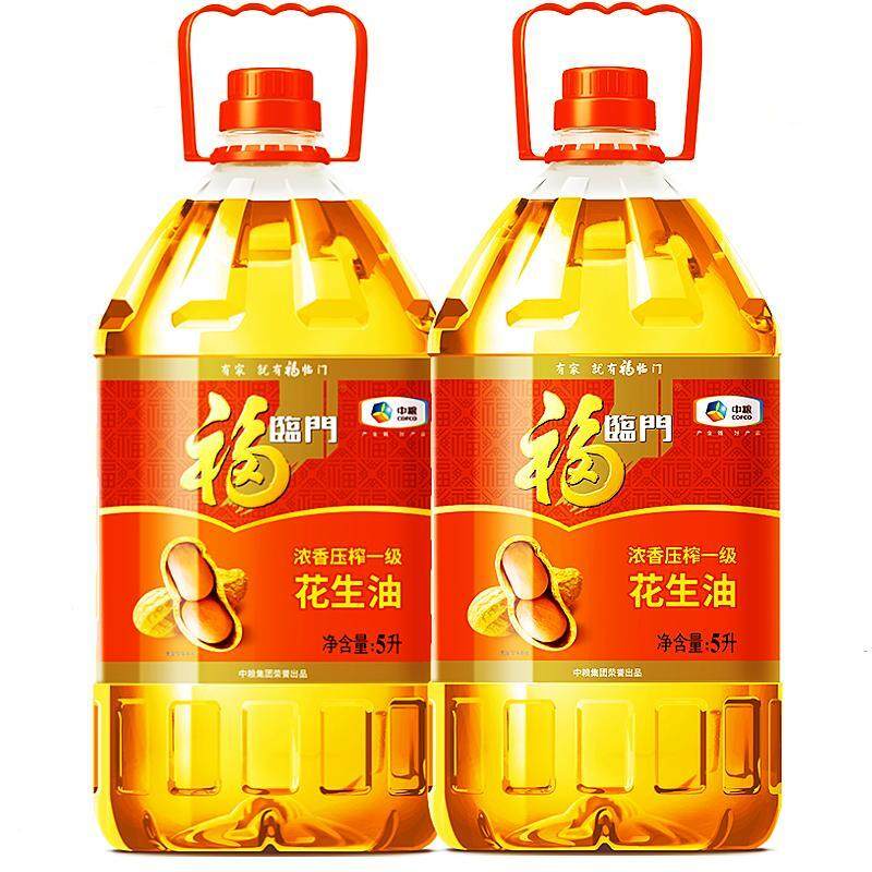 福临门浓香花生油5LX2桶 山东大花生食用油 一级压榨食用油 中粮,粮油调味/速食/干货/烘焙,花生油,淘宝优惠券,粉丝福利购,淘宝优惠卷