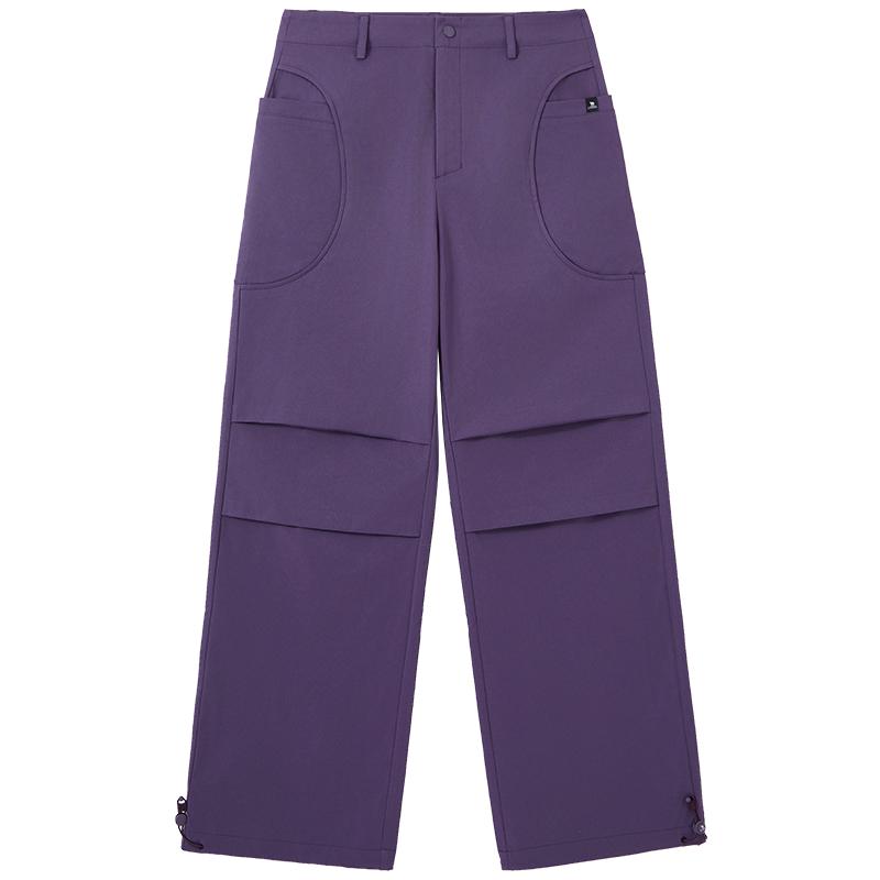 骆驼女装工装裤2025秋季新款直筒束脚抽绳中性休闲伞兵长裤子女