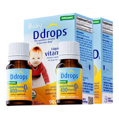 Ddrops维生素d3婴儿VD滴剂400iu儿童新生宝宝促进钙吸收600iu补钙