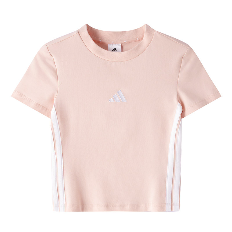 Adidas阿迪达斯T恤女粉新款夏季官方正品运动服短袖圆领休闲半袖