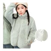 贝贝怡儿童外套珊瑚绒女童毛毛绒抓绒大童摇粒绒宝宝秋冬加绒上衣