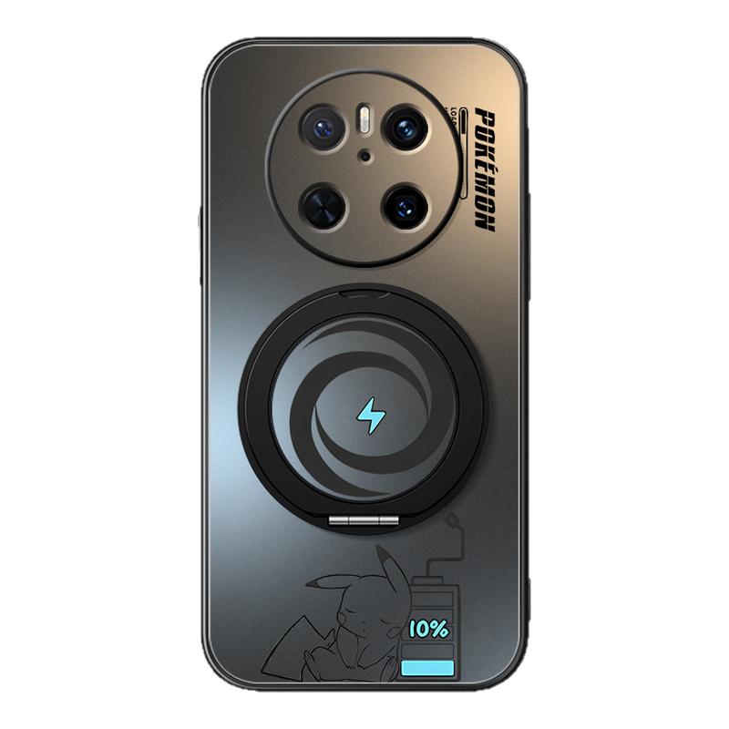 适用华为mate70pro手机壳新款华为mate60防摔mate50旋转支架磁吸mate40pro+哑光mate30男款充电皮卡熊鼎桥M40