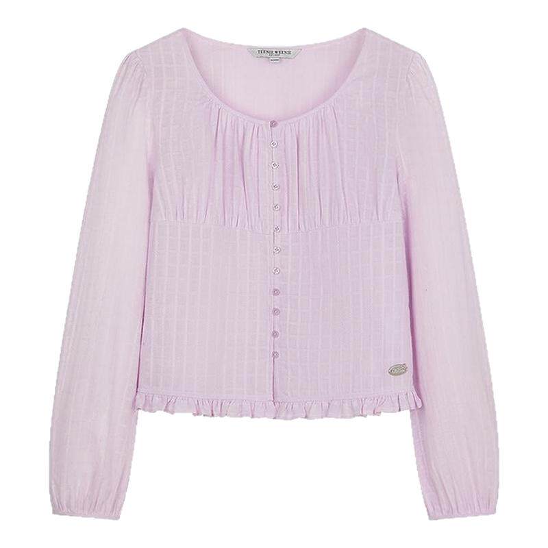 TeenieWeenie小熊女装衬衫夏季法式浪漫气质款甜美田园风上衣