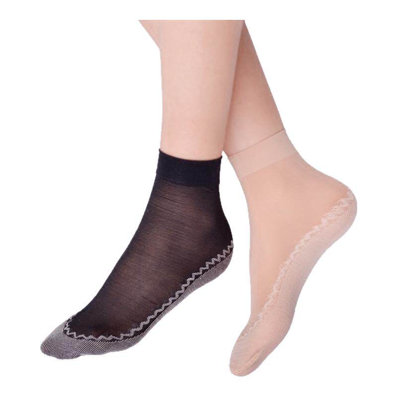 10双装包芯丝短丝袜透明春夏性感袜子女隐形薄防勾丝肉色黑色棉底