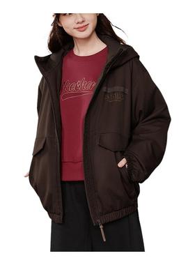 Skechers斯凯奇棉服新款男女同款秋冬宽松棉服外套 L126U002-05U5